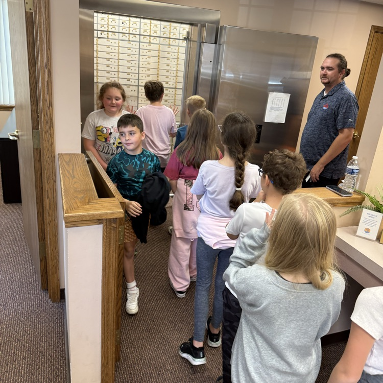 kids at a bank