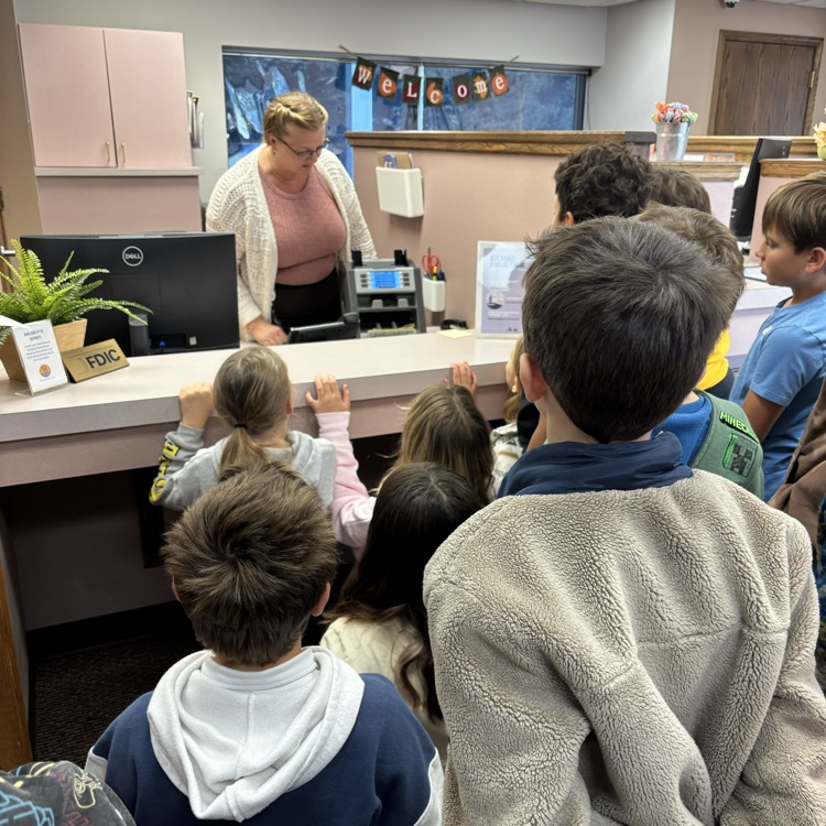 kids at a bank
