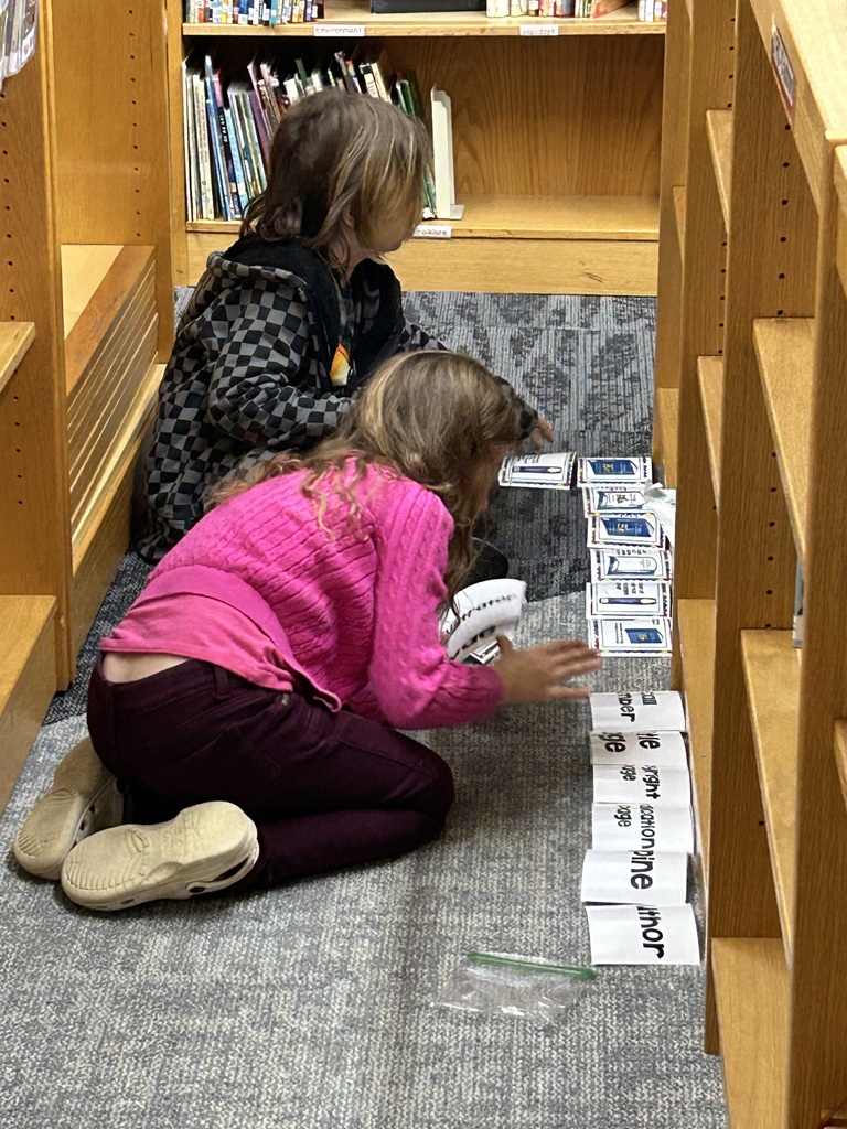2nd graders reviewed parts of a book in Library Special using a matching activity. #growingreaders #proudcardinal