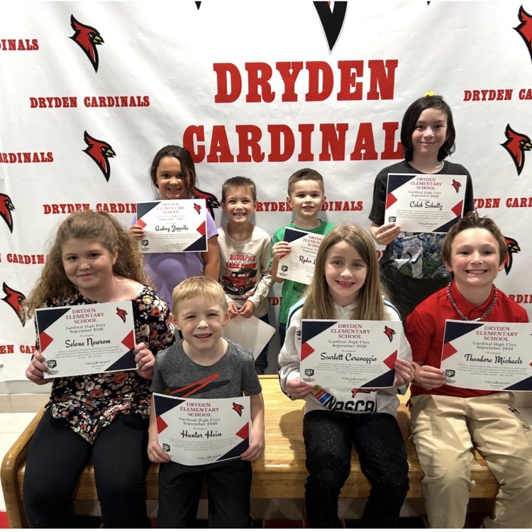 Congratuations to our September High Fliers! A certificate and a Cardinal Coin to the book vending machine were passed out today. #proudcardinal #growingreaders