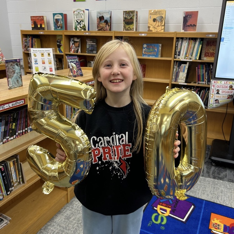 One book at a time until we get to 500 Books Before Middle School.  #growingreaders #proudcardinal