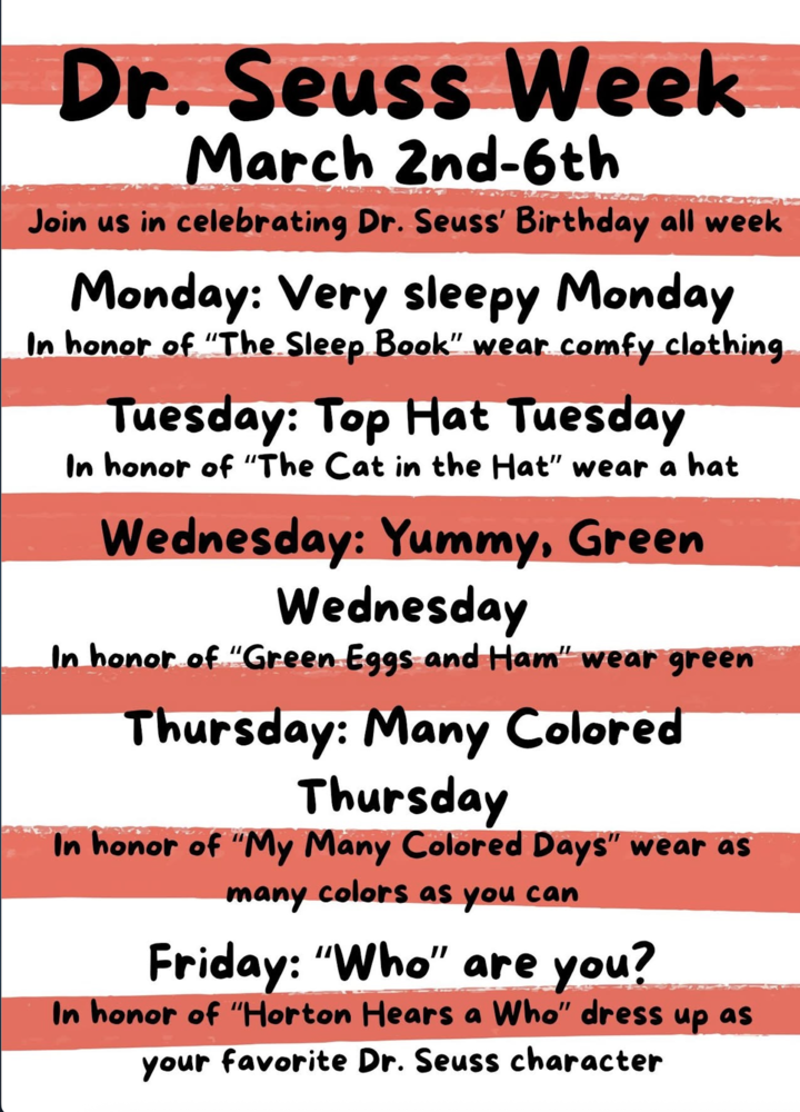 Dr. Suess Week  flyer