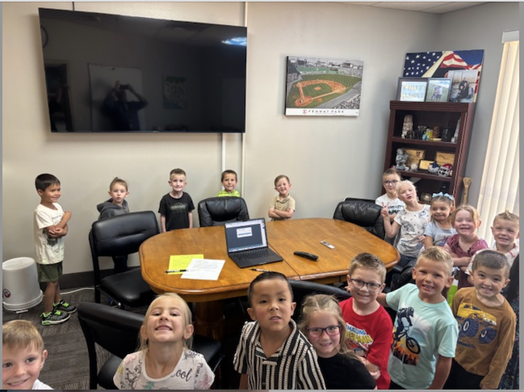 Mrs. Chapman's class In Mr. Fieldsted's office