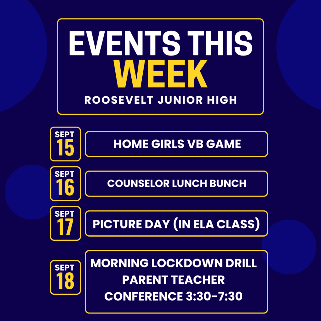 RJHS Events week of 9/15