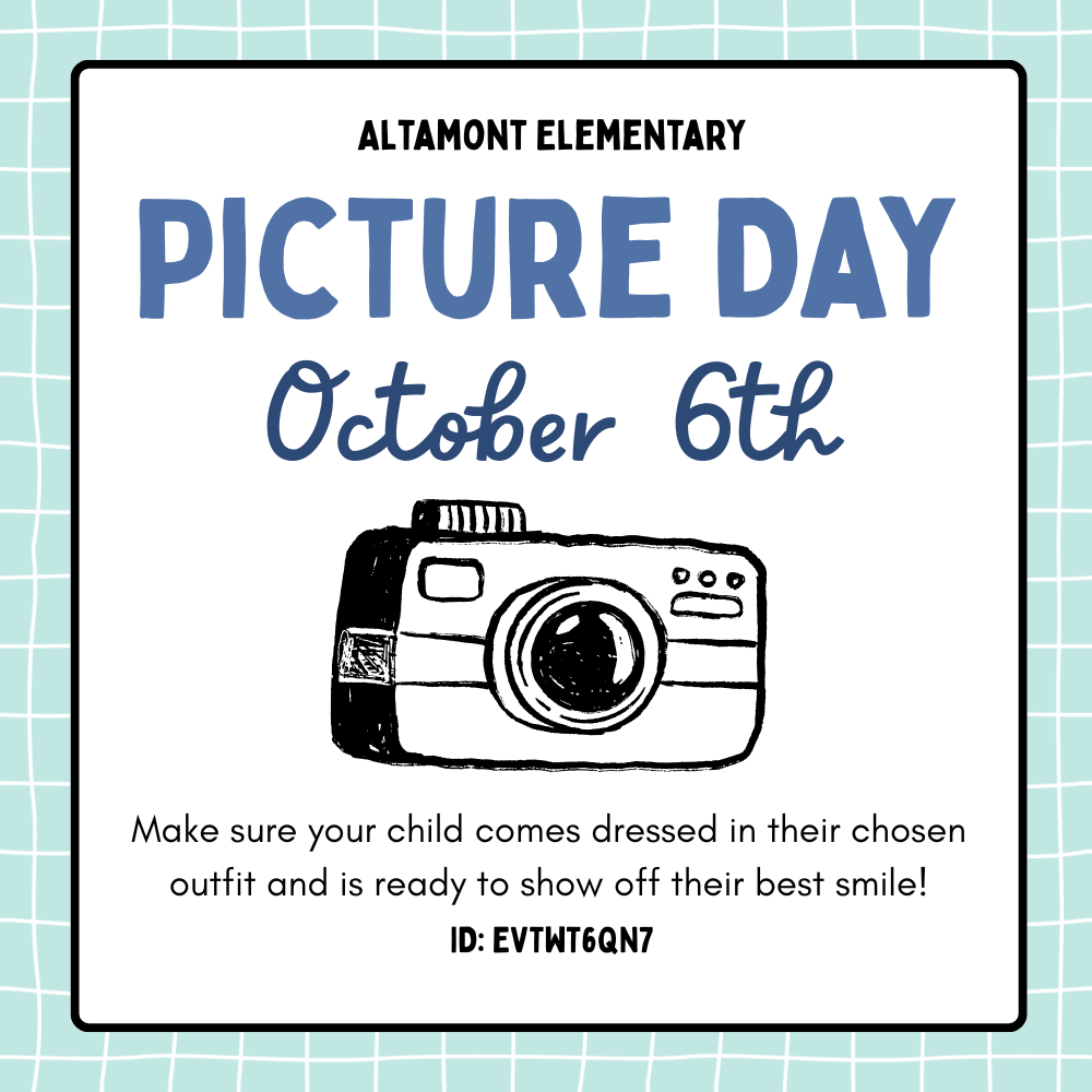 Picture Day Classroom Announcement in Blue Illustrative Style