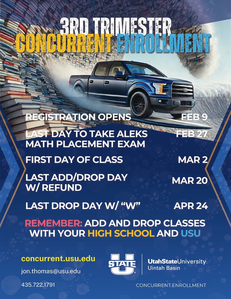 USU Concurrent Enrollment 3rd Trimester Dates