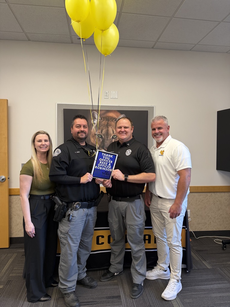 We are proud to recognize our incredible School Resource Officers! Officer Reed and Officer Robinson! 👮♂️🏫 Every day, our SROs go above and beyond to ensure our campus is not only safe, but welcoming and supportive for every student and staff member. From building positive relationships with students to providing guidance, mentorship, and a reassuring presence in our hallways, their impact reaches far beyond safety. Thank you for your dedication, compassion, and commitment to our school community. We are grateful for the care you show and the difference you make each and every day! Please join us in showing appreciation for our School Resource Officer!