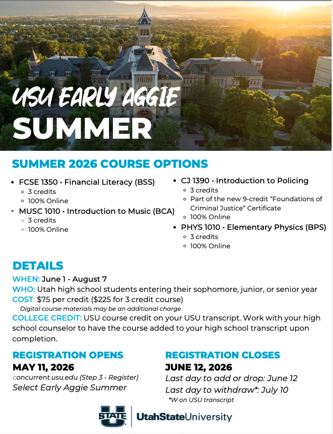 USU Summer Courses Flyer