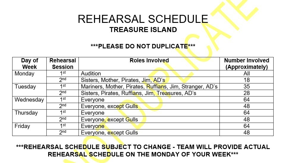 Practice Schedule