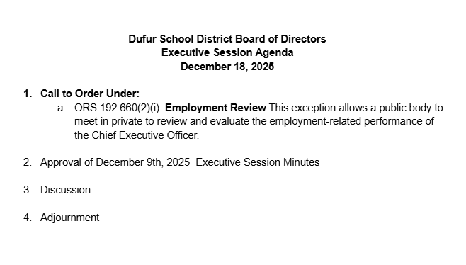 December 18 Exec Agenda