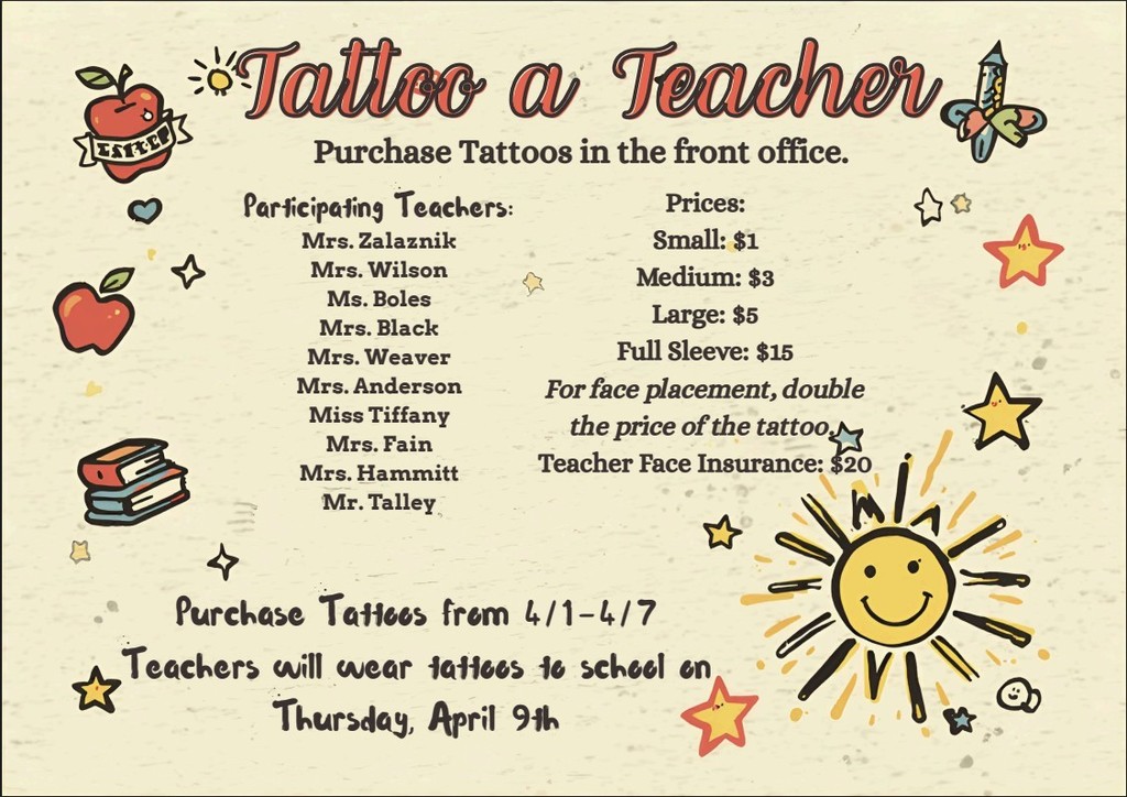 Tattoo a Teacher fundraiser.