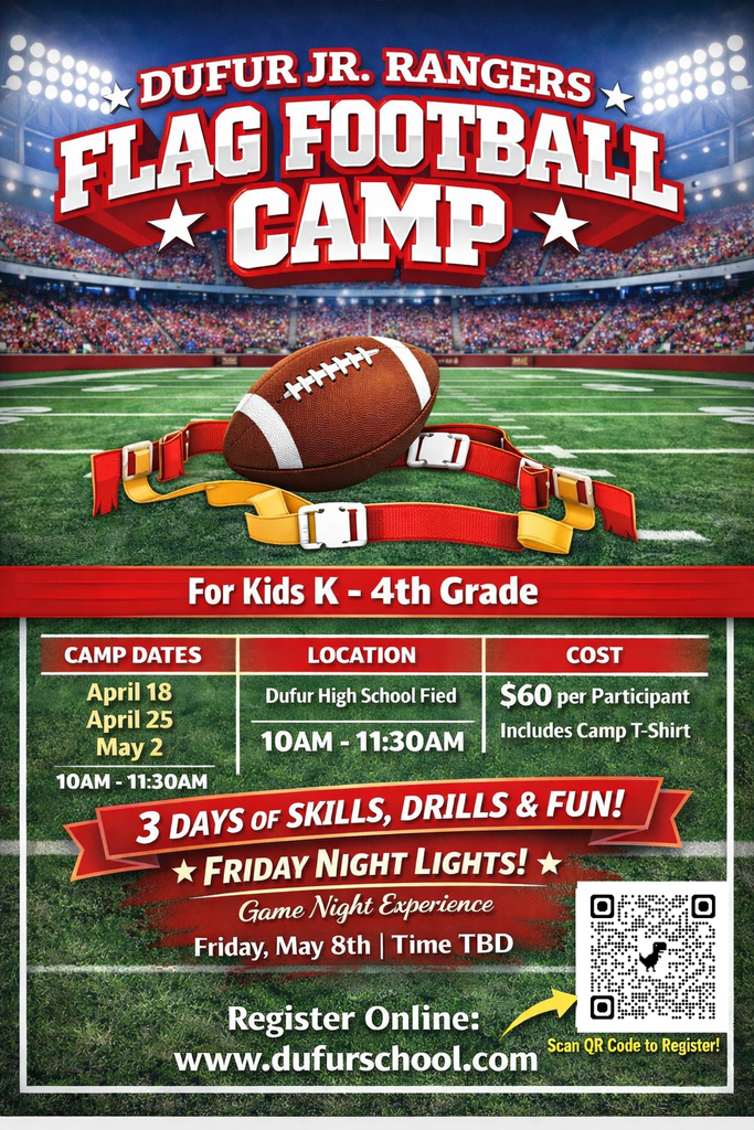 Dufur K-4 Flag Football Camp Flyer