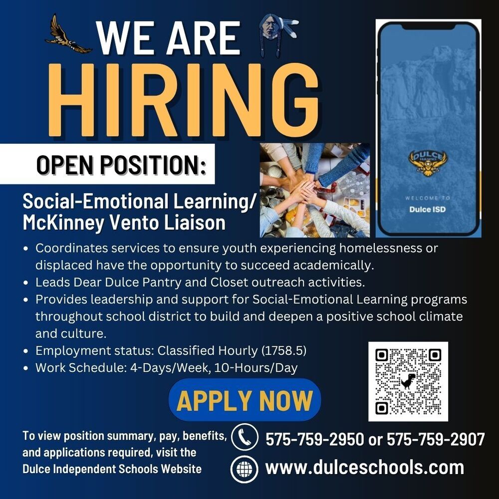 We are hiring flyer for McKinney Vento Liaison