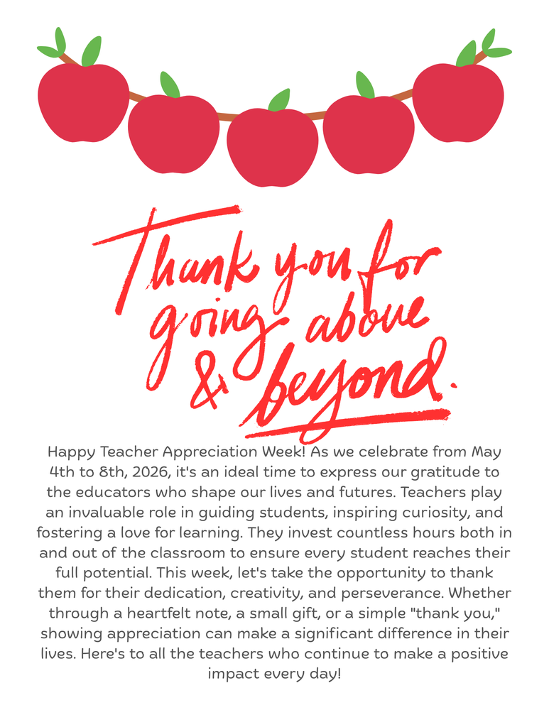 informational graphic about teacher appreciation week