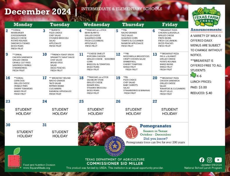 lunch menu