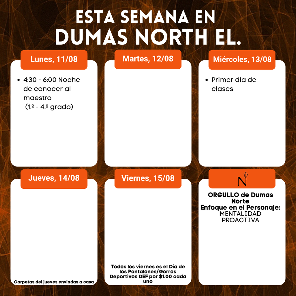 this week schedule