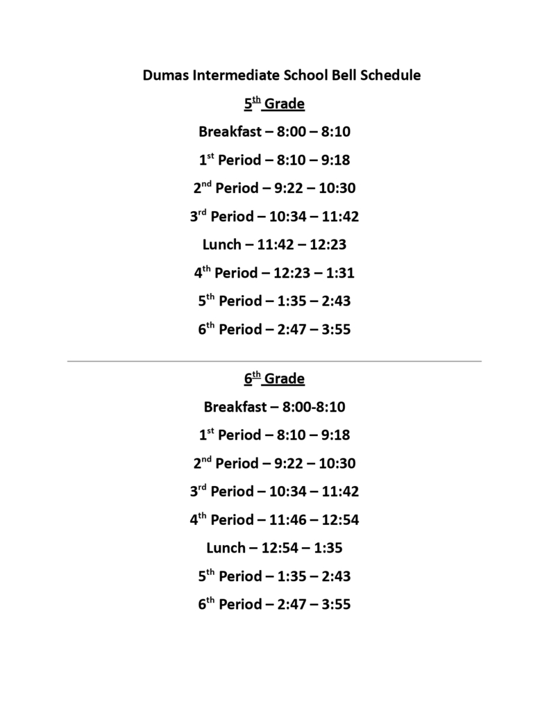 Bell Schedule