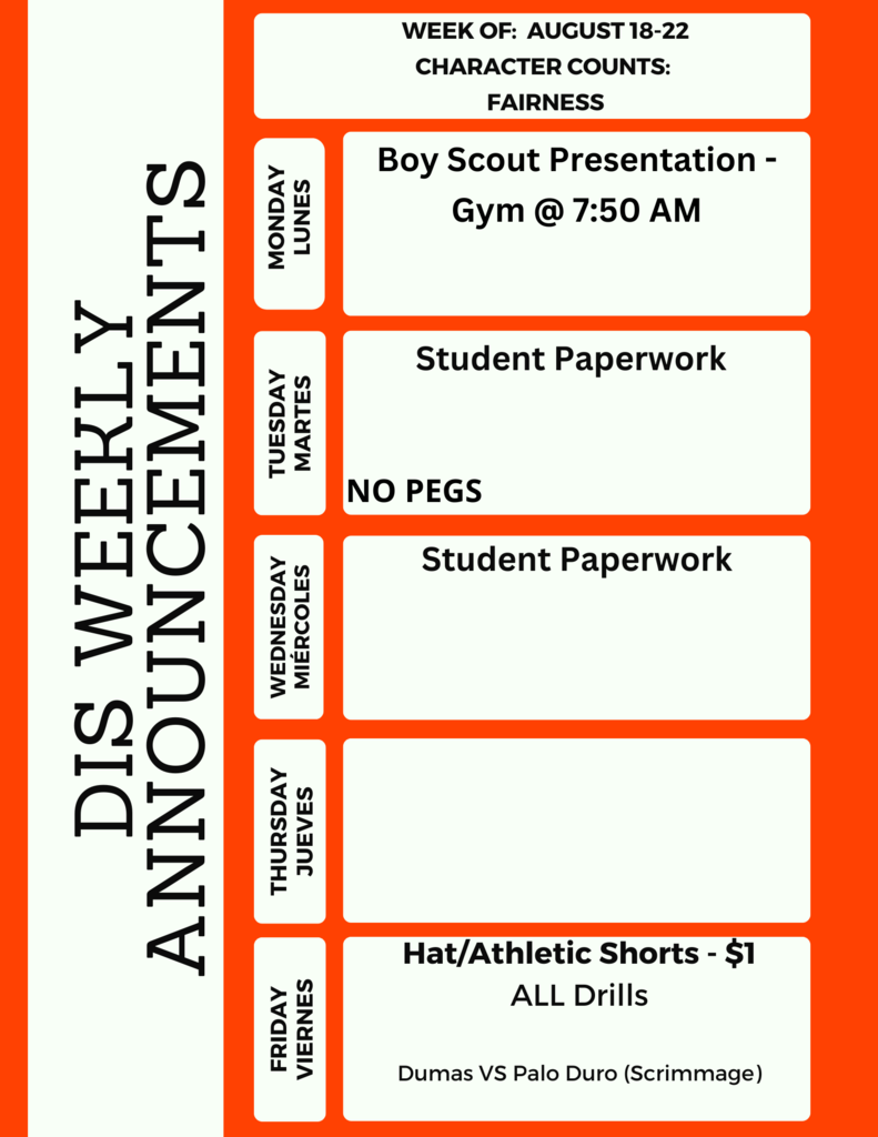 DIS Weekly Announcements