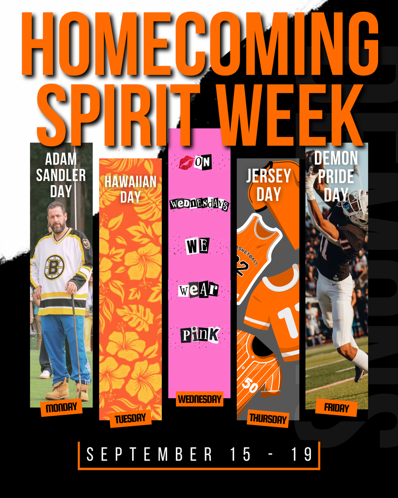 Homecoming Spirit Week September 15 - 19