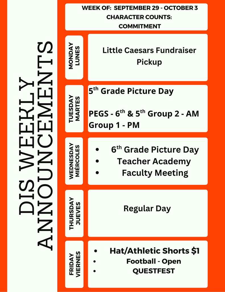 DIS Weekly Announcements