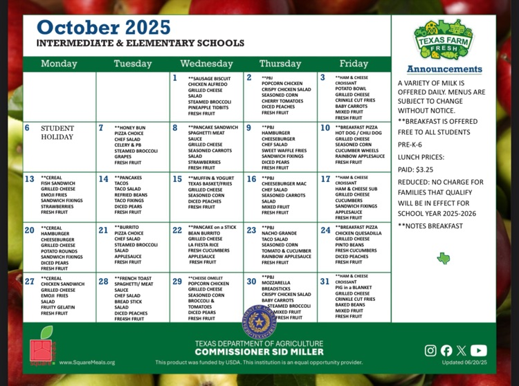 lunch menu