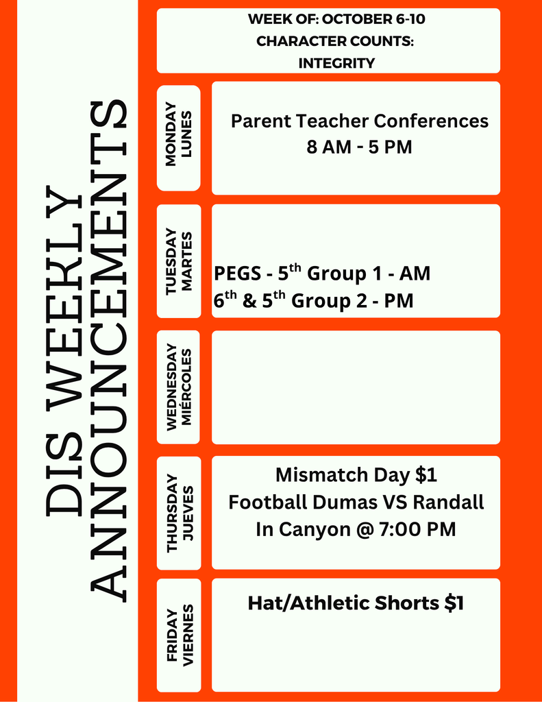 DIS Weekly Announcements
