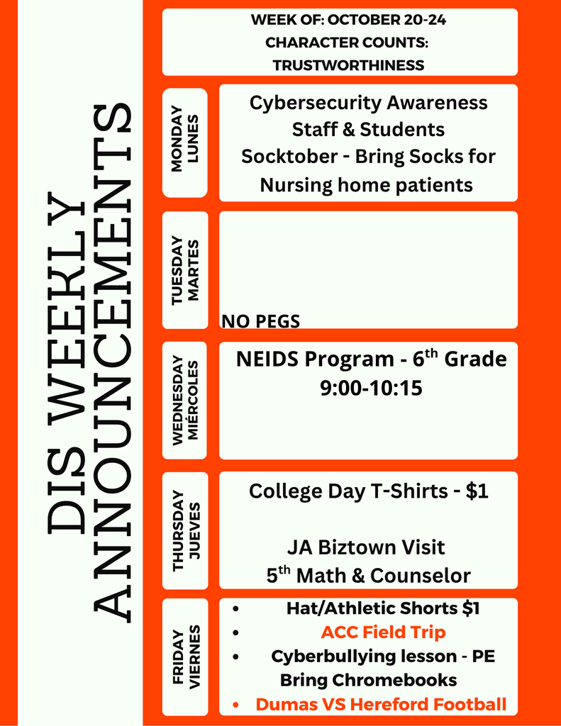 DIS Weekly Announcements