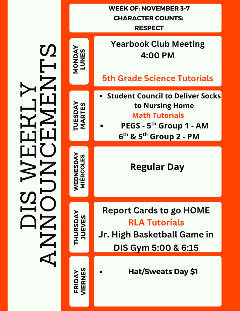 DIS Weekly Annoucement
