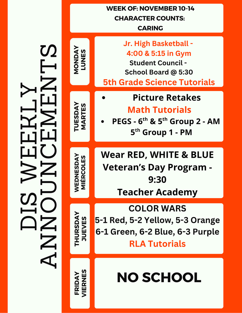 DIS Weekly Announcements