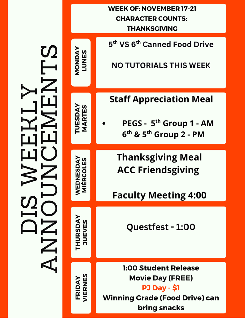 DIS Weekly Announcements