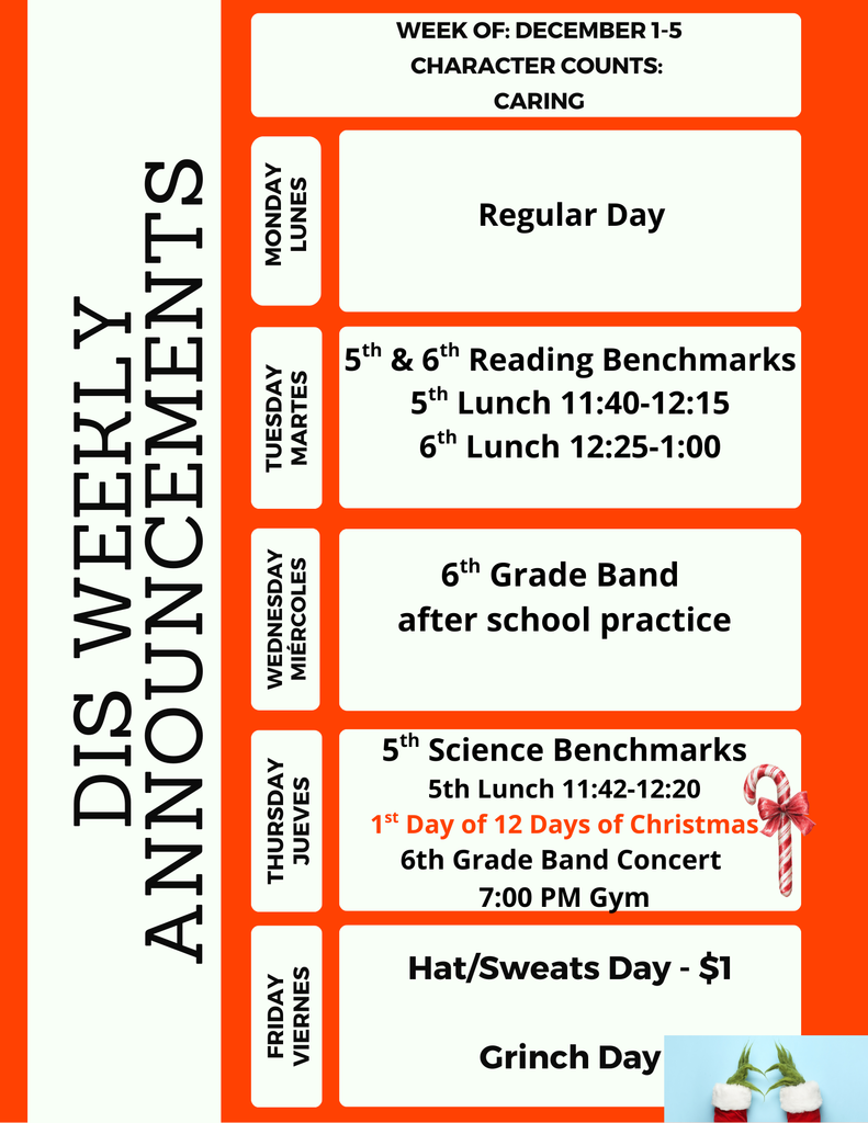 DIS Weekly Announcements