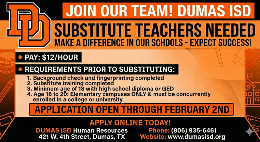 Substitute Teacher Opening Flyer