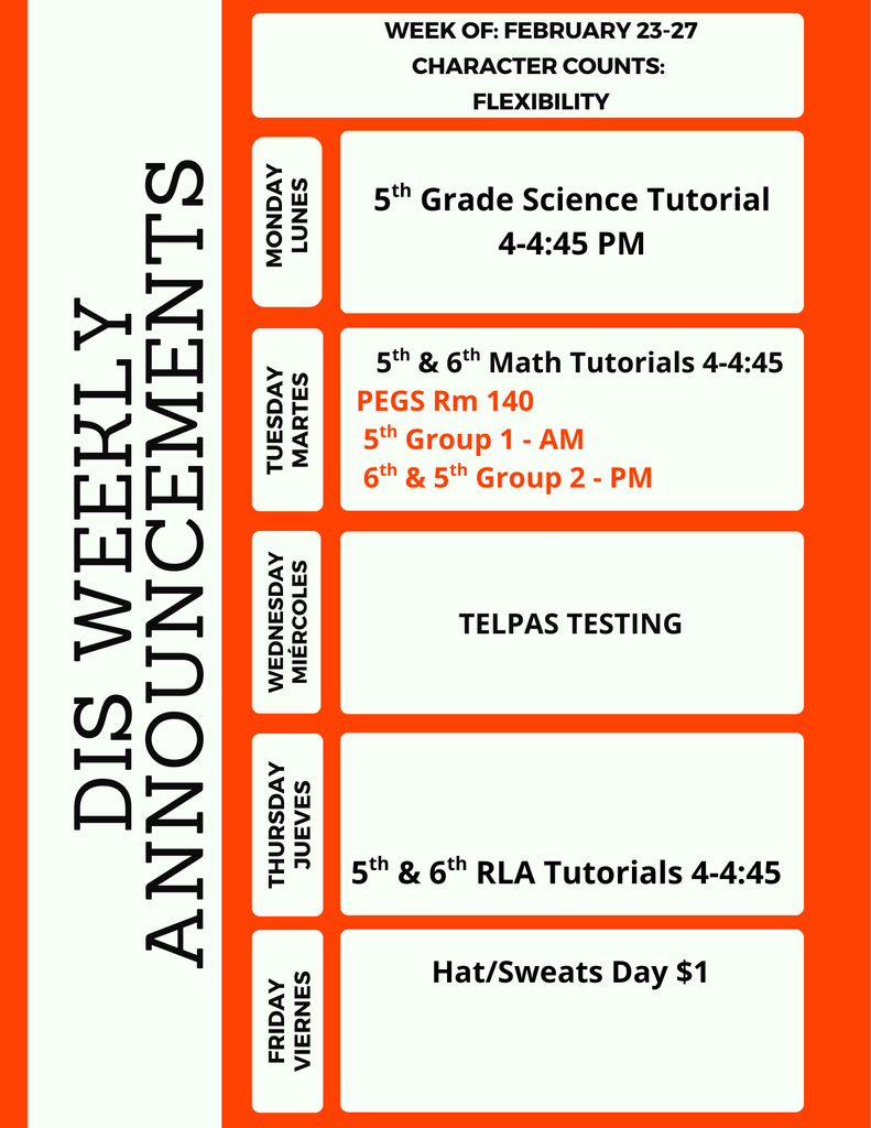 DIS Weekly Announcements
