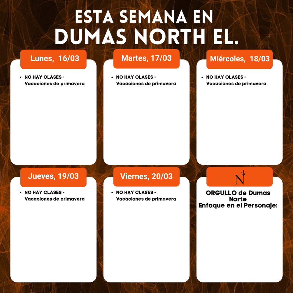 Spring Break March 16th - March 20th