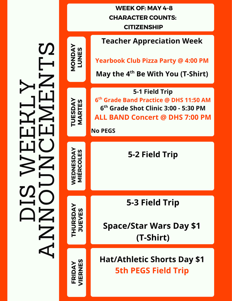 DIS Weekly Announcement