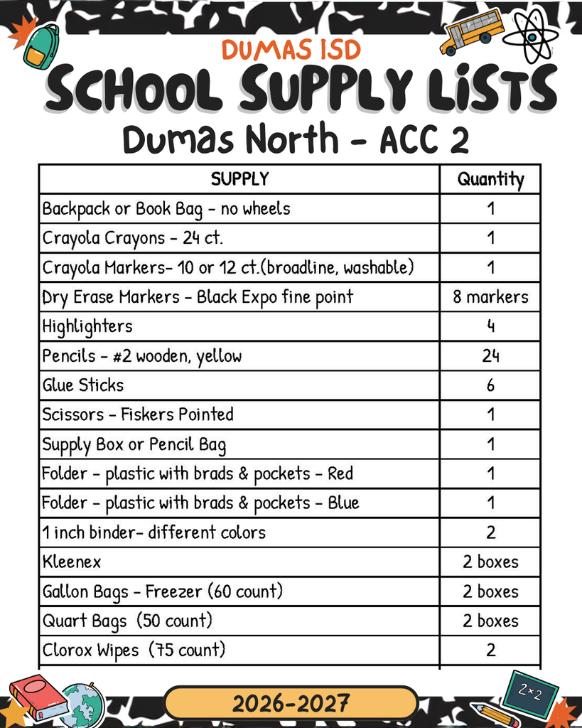 supply list ACC 2