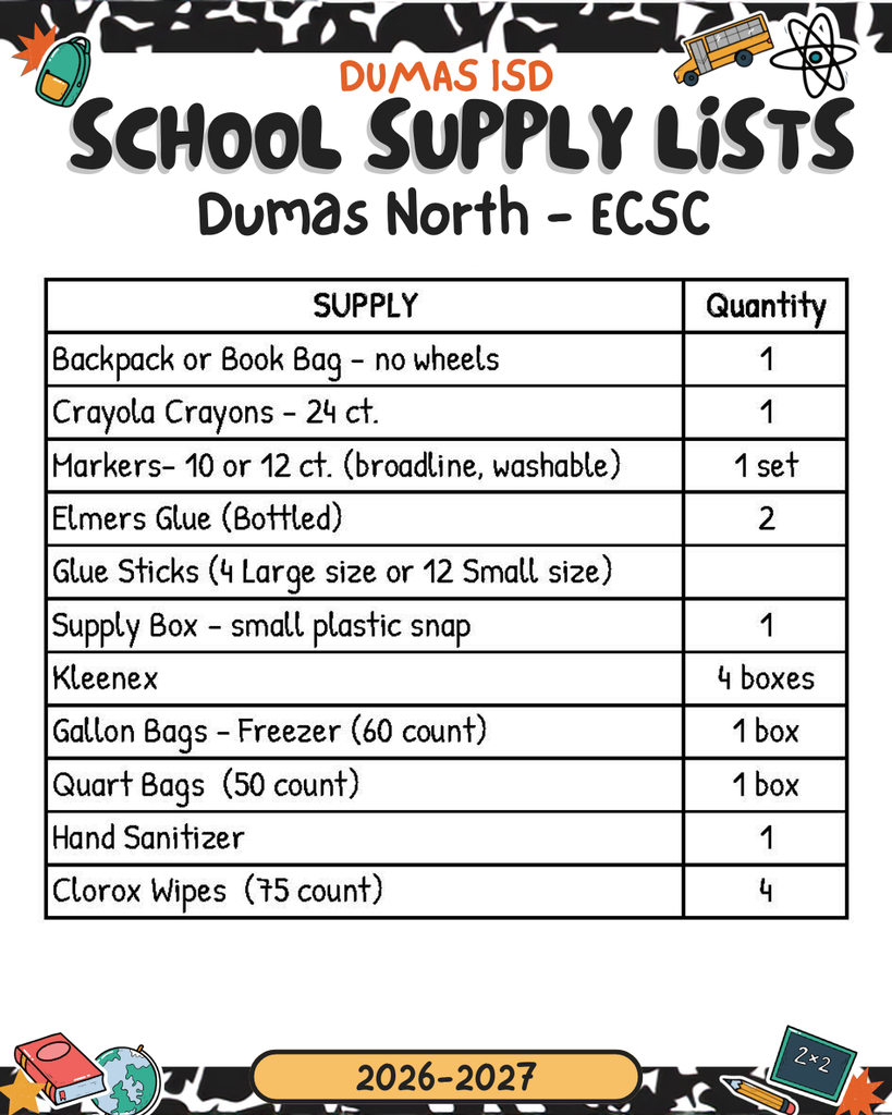 supply list ESCS