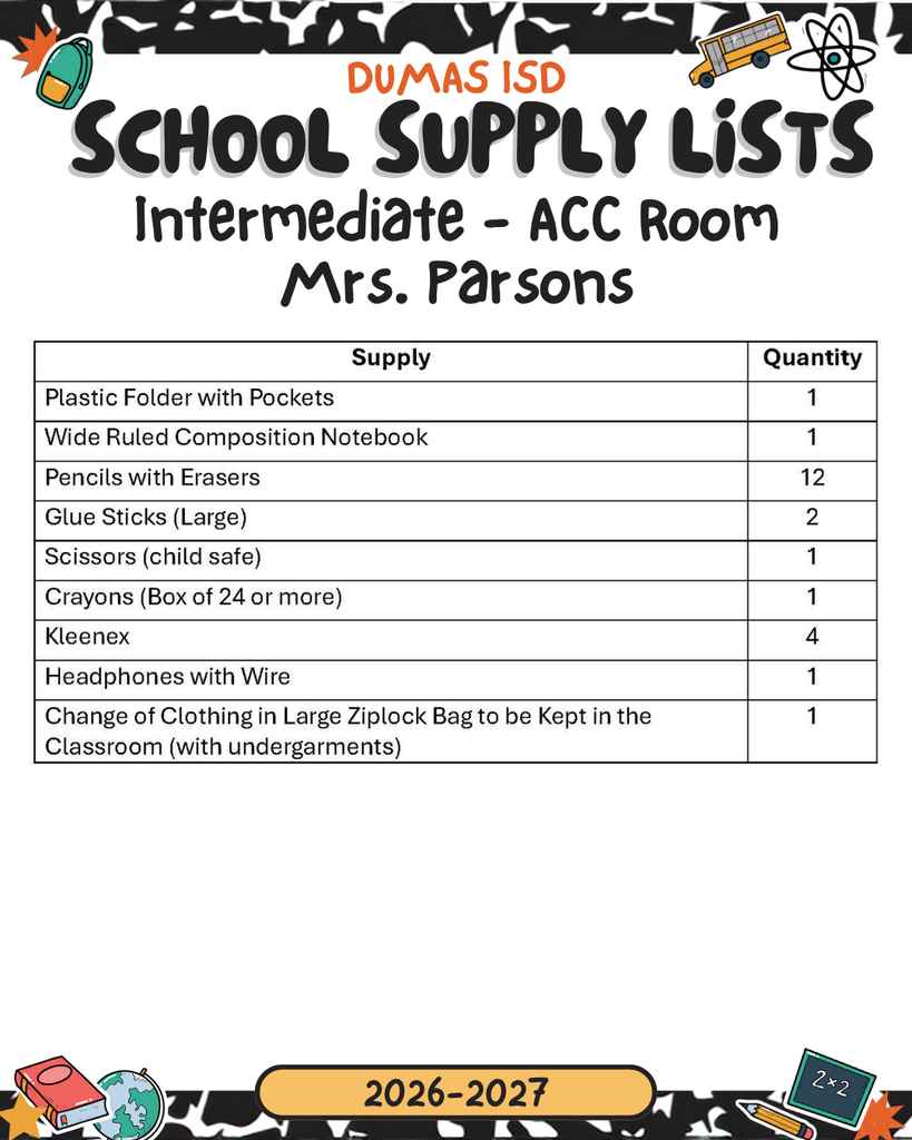 supply list acc
