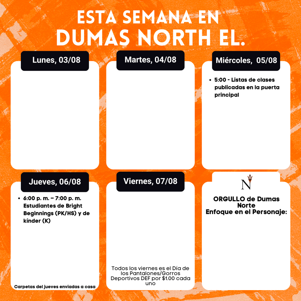 Weekly Schedule