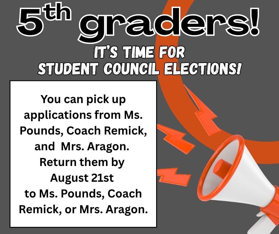 5th Grade Student Council Application