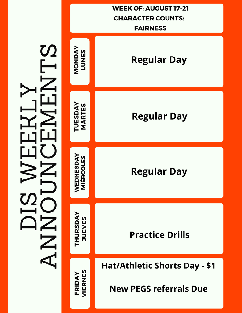 DIS Weekly Announcements