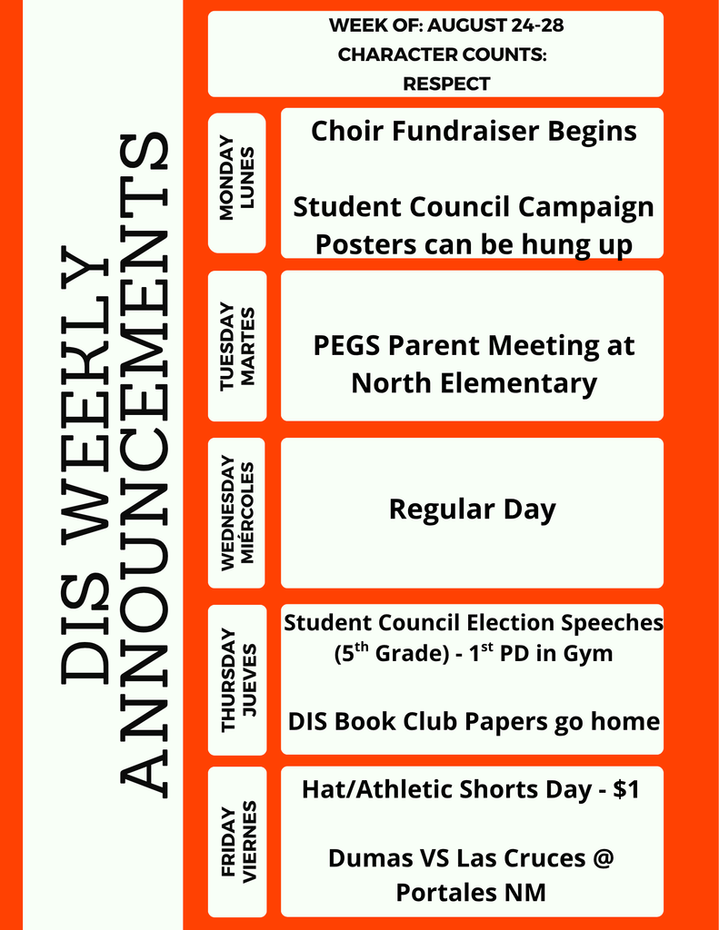 DIS Weekly Announcement