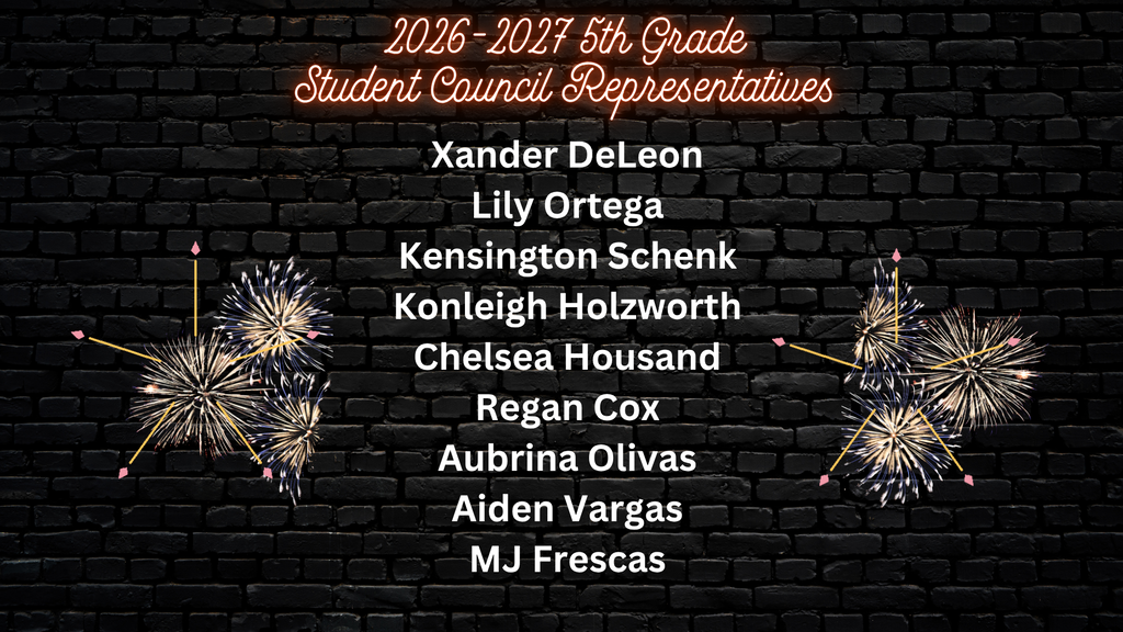 CONGRATULATIONS to our 2026-27 5th Grade Student Council Representatives