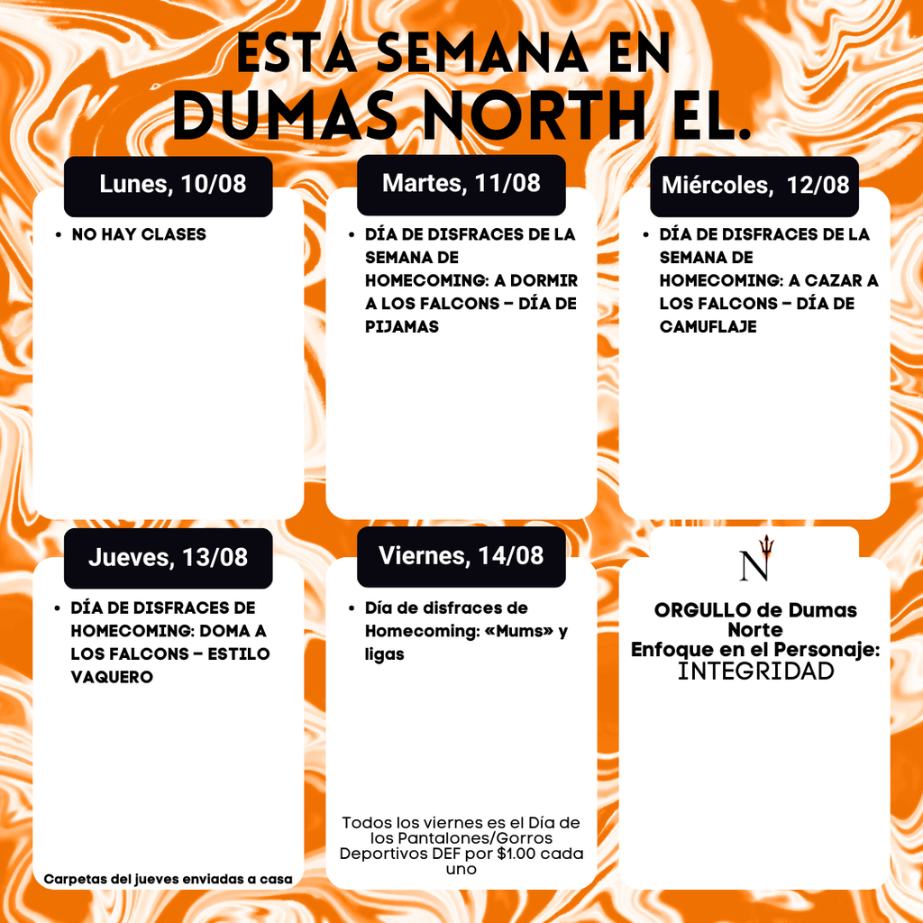 weekly schedule
