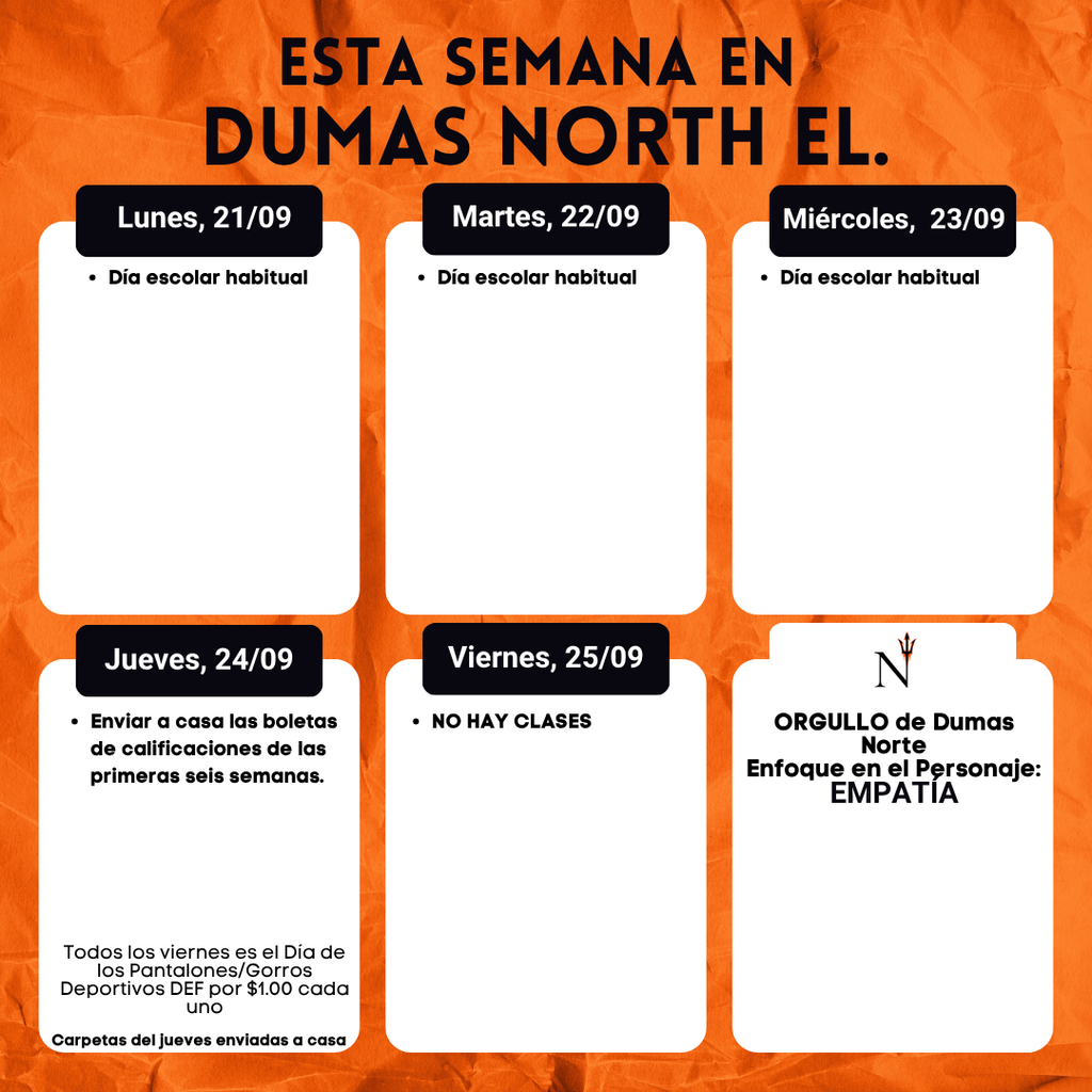 weekly schedule