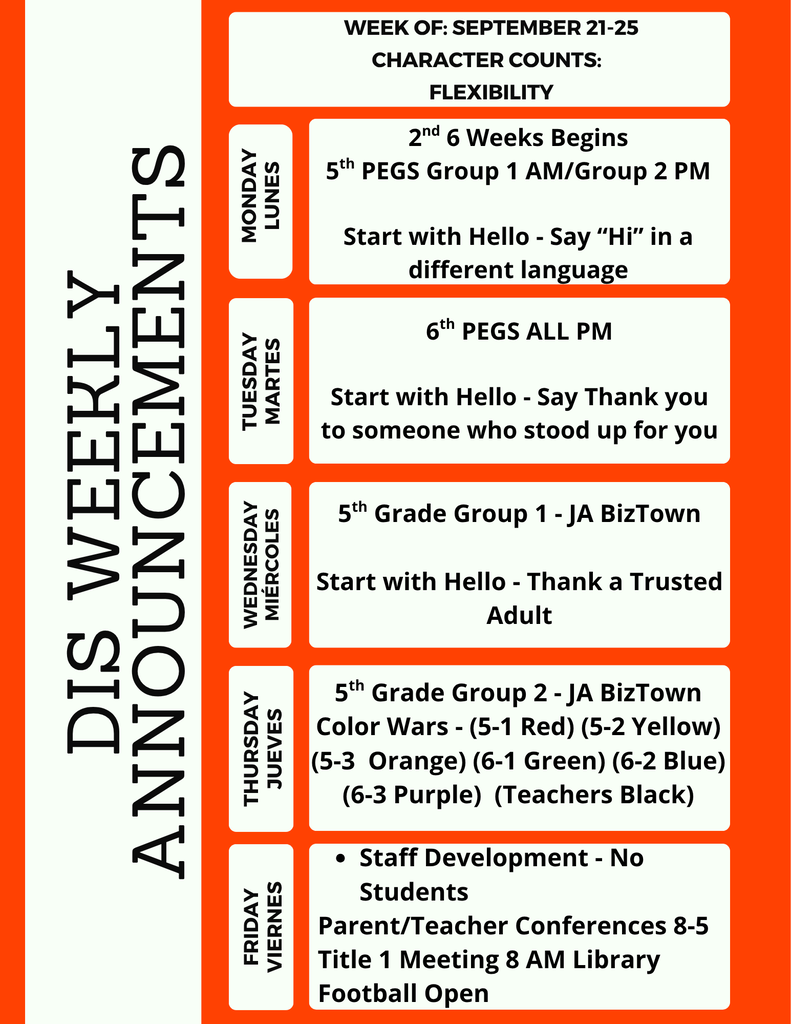 DIS Weekly Announcement