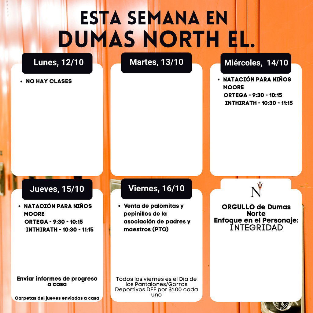 weekly schedule