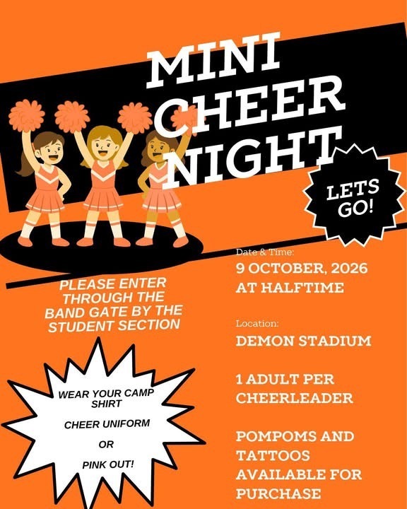 mini cheer night information for football game