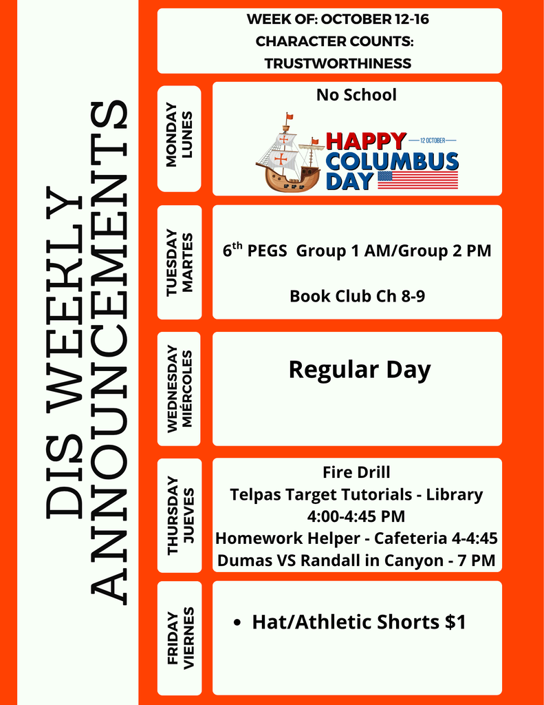 DIS Weekly Announcements