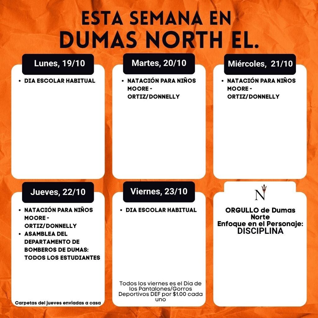 weekly schedule